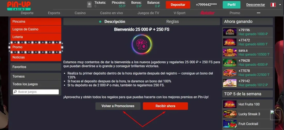 Bono al registrarse