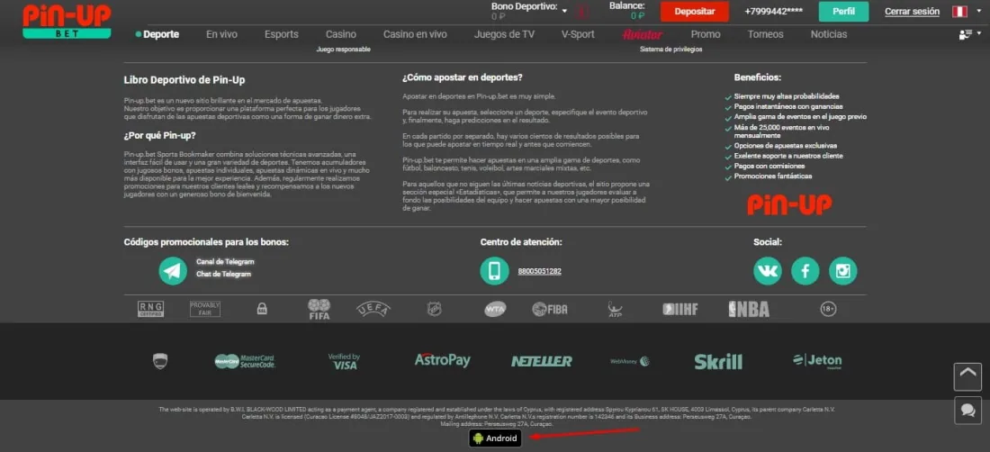 botón para descargar la aplicación de la casa de apuestas