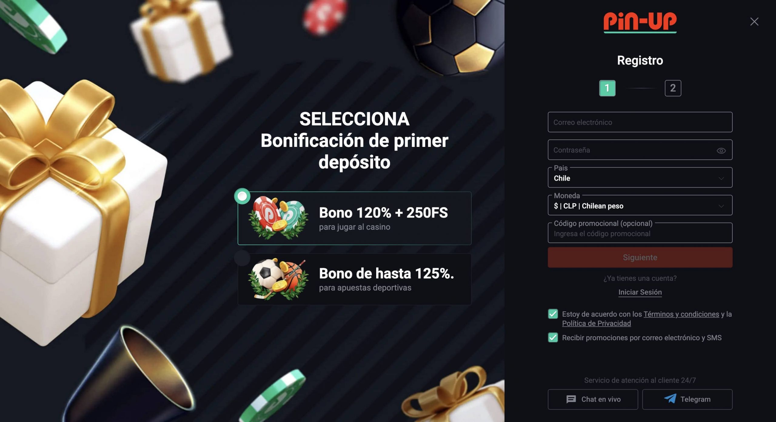 Formulario de registro con campos de datos y casilla de aceptación de términos